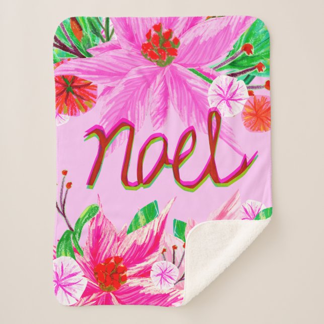 Christmas Foliage - Noel Sherpa Blanket (Front)