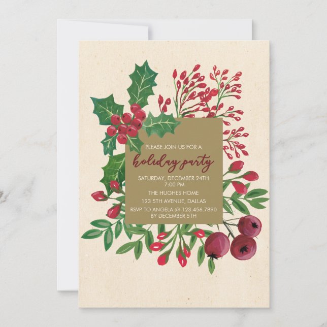 Christmas Foliage Party Invitation (Front)