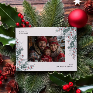 Christmas Foliage Photo Holiday Card