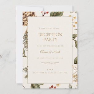 Christmas Foliage Reception Invitation Card