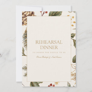 Christmas Foliage Rehearsal Dinner Invitation
