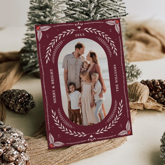 Christmas Folk Art Holiday Photo Card (Creator Uploaded)