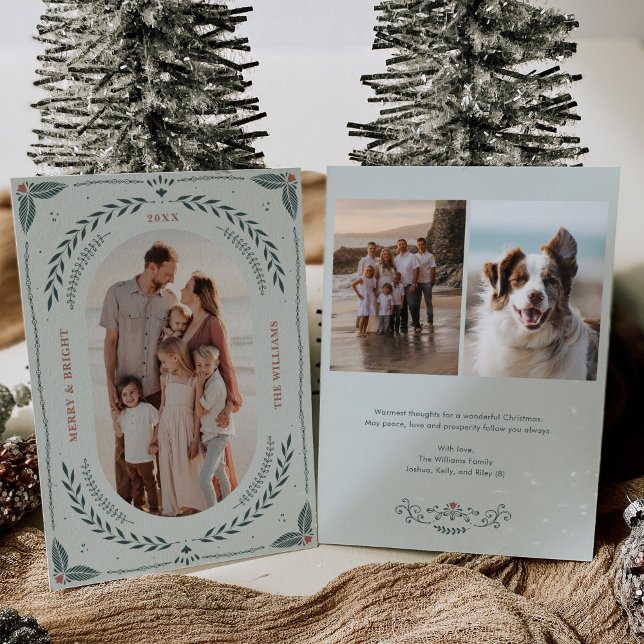 Christmas Folk Art Holiday Photo Card (Creator Uploaded)