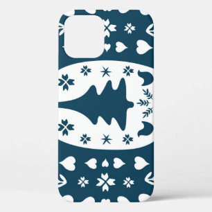 Christmas Folk Art: Scandinavian Doodle. iPhone 12 Case