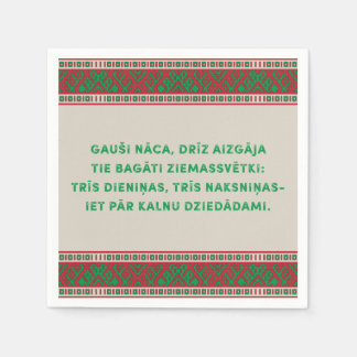 Christmas Folk Song I Latviesu Tautasdziesma Napkin
