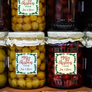 Christmas Food Gift Labels Holly Border
