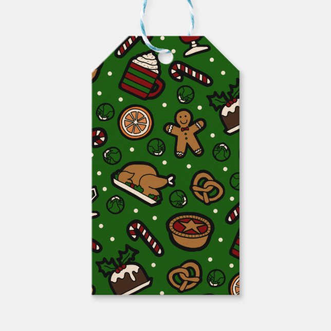 Christmas Food Gift Tag in Green (Front)