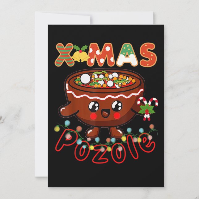 Christmas Foodie Cute Pozole Bowl Ugly Pajama Save The Date (Front)