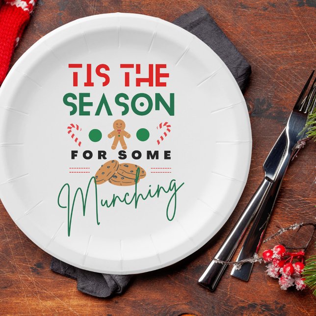 Christmas Foodie Tis The Season To Be Munching  Paper Plate (Creator Uploaded)