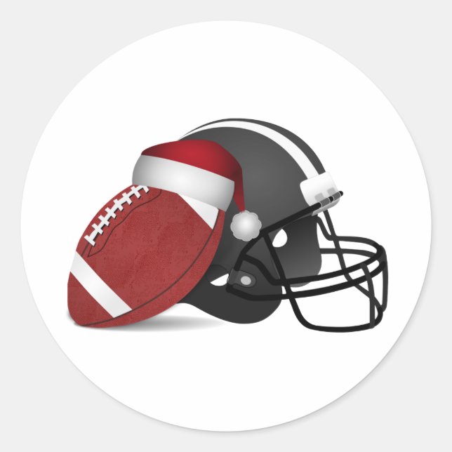 Christmas Football And Helmet Classic Round Sticker (Front)