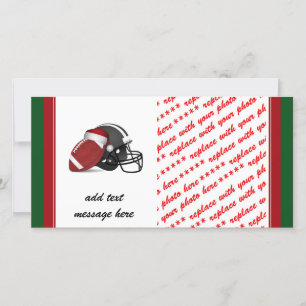 Christmas Football And Helmet Holiday Card