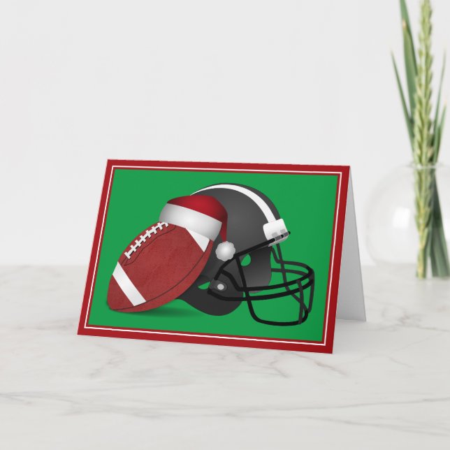 Christmas Football And Helmet Holiday Card (Front)