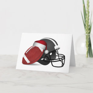 Christmas Football And Helmet Holiday Card