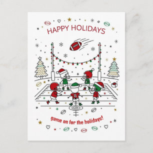 Christmas football Ball Santa Hat Greeting Cards