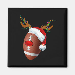 Christmas Football Ball Santa Hat Reindeer Xmas Bo Magnet