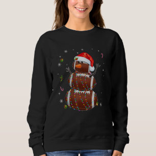 Christmas Football Balls Santa Snowman Xmas Lights Sweatshirt