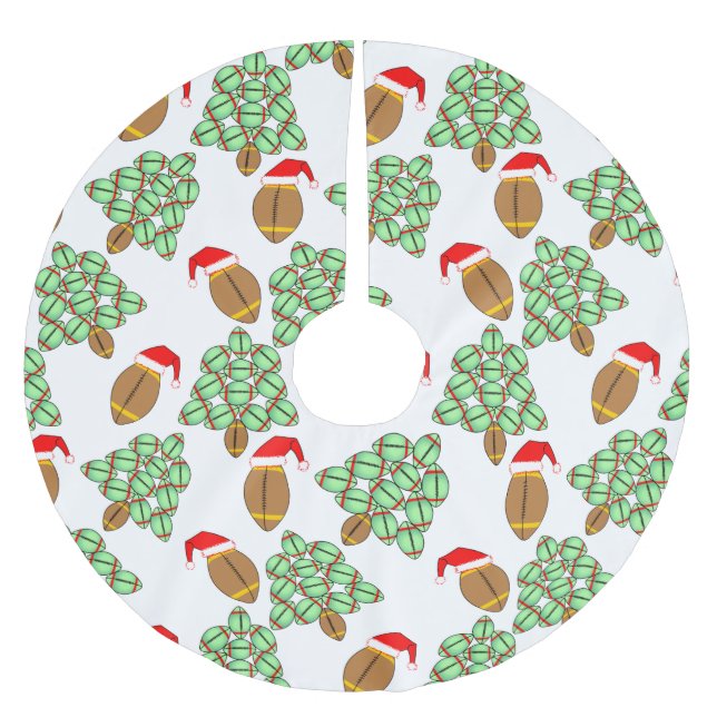 Christmas Football  Brushed Polyester Tree Skirt (Front)