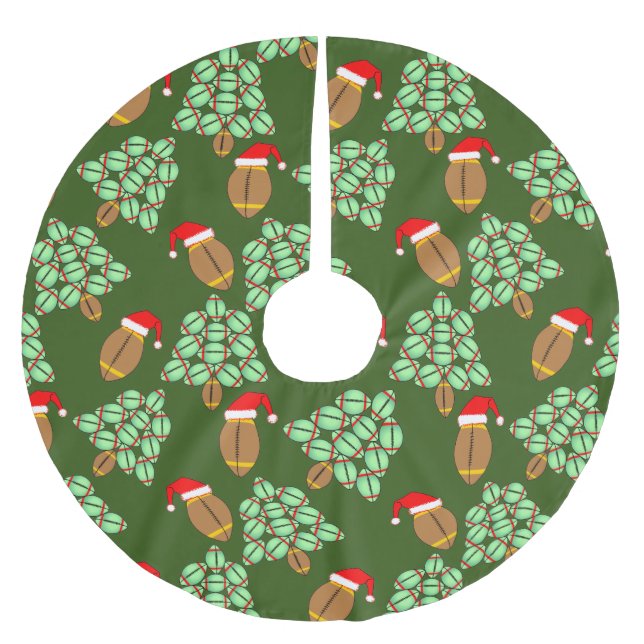 Christmas Football  Brushed Polyester Tree Skirt (Front)
