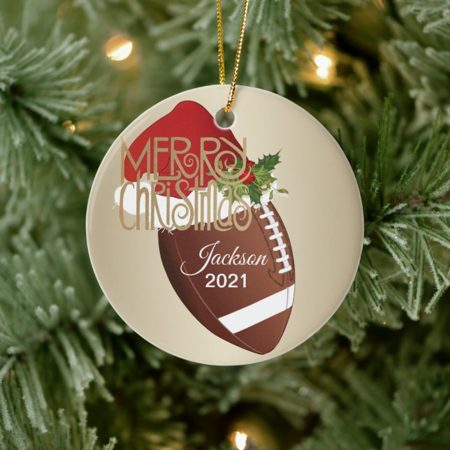 Christmas Football Ceramic Tree Decoration (Tree)