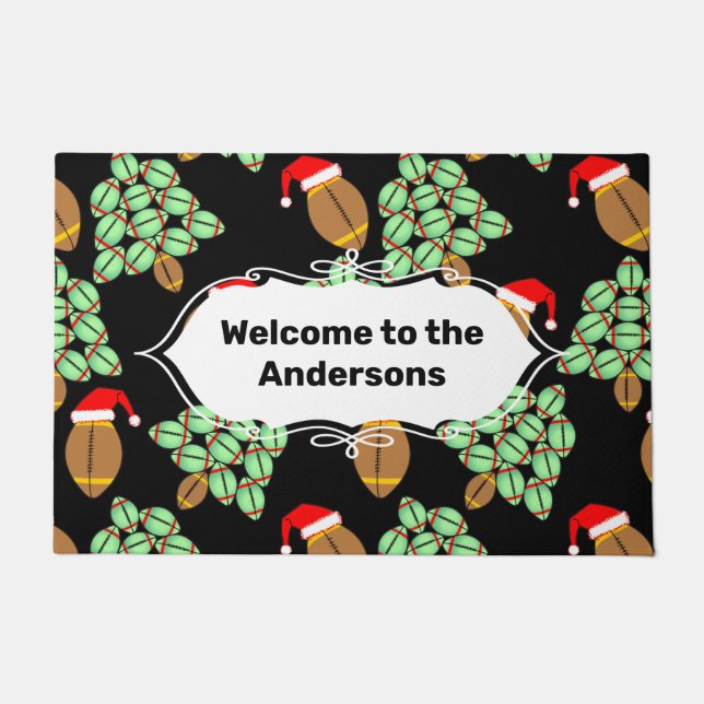 Christmas Football Doormat (Front)
