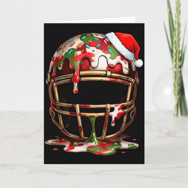 Christmas Football Drip Boys Ice Cream Drip Camo S Card (Front)