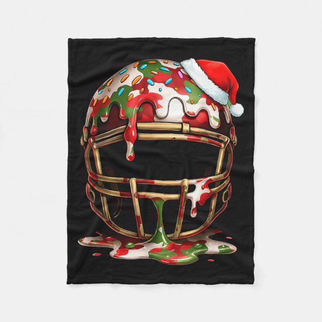 Christmas Football Drip Boys Ice Cream Drip Camo S Fleece Blanket (Front)
