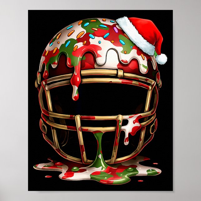 Christmas Football Drip Boys Ice Cream Drip Camo S Poster (Front)