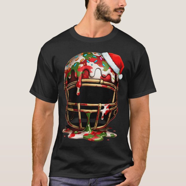 Christmas Football Drip Boys Ice Cream Drip Camo S T-Shirt (Front)
