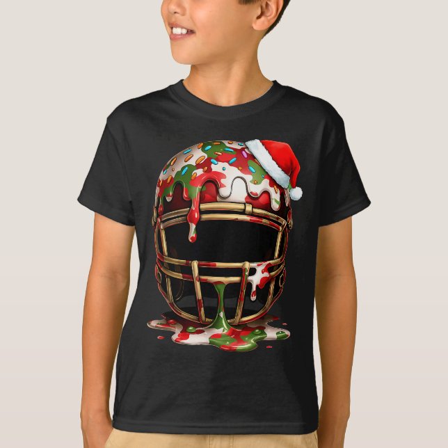 Christmas Football Drip Boys Ice Cream Drip Camo S T-Shirt (Front)