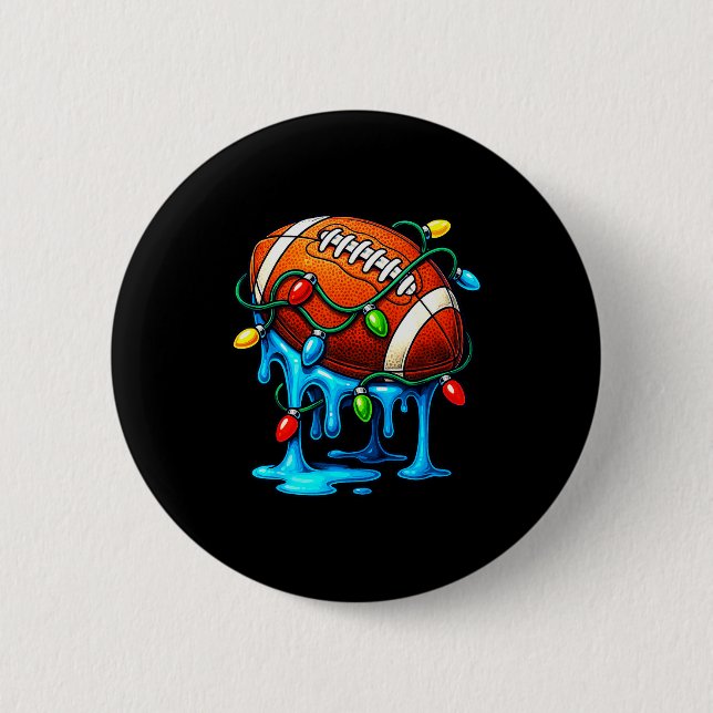 Christmas Football Drip Ice Cream Dripng  6 Cm Round Badge (Front)