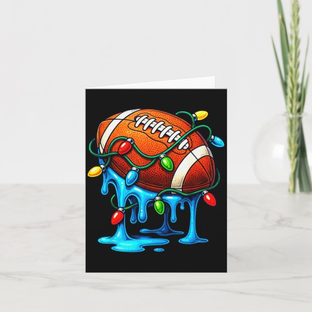 Christmas Football Drip Ice Cream Dripng  Card (Front)