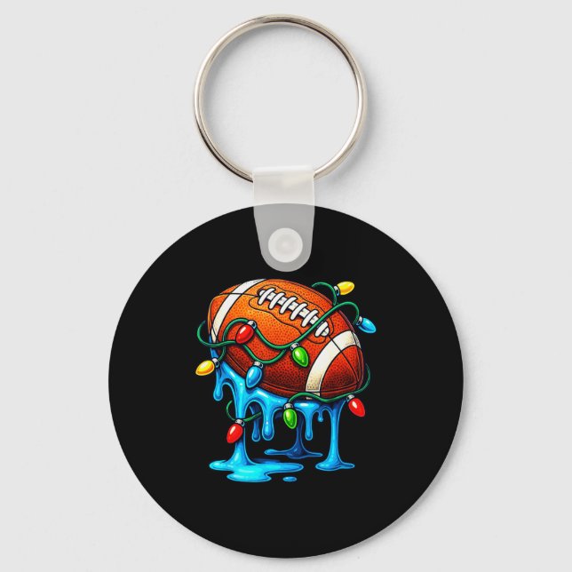 Christmas Football Drip Ice Cream Dripng  Key Ring (Front)