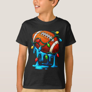 Christmas Football Drip Ice Cream Dripng  T-Shirt