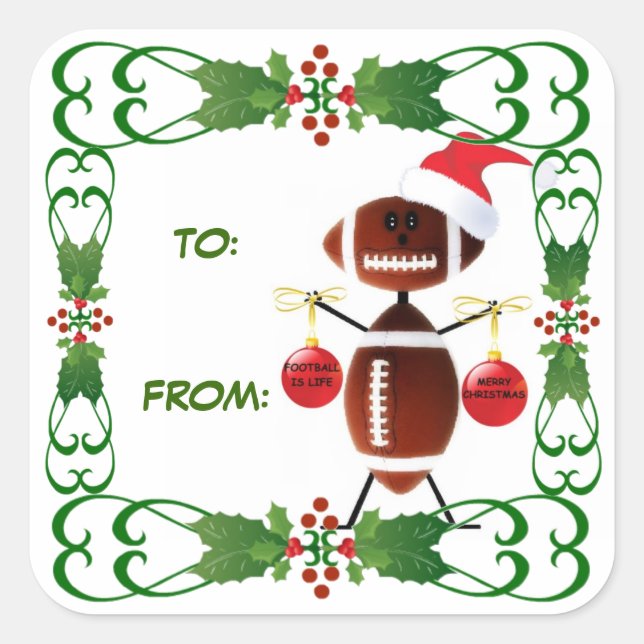 Christmas Football Gift Tag (Front)