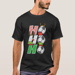 Christmas Football Ho Ho Ho Soccer Xmas Sport Men  T-Shirt