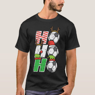 Christmas Football Ho Ho Ho Soccer Xmas Sport Men  T-Shirt