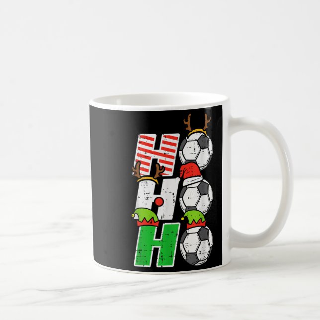 Christmas Football Ho Ho Ho Soccer Xmas Srt Men Wo Coffee Mug (Right)