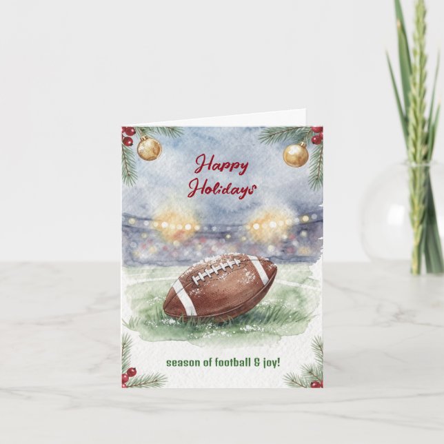 Christmas Football Holiday Greeting Cards (Front)