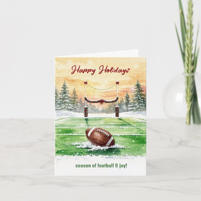 Christmas Football Holiday Greeting Cards (Front)