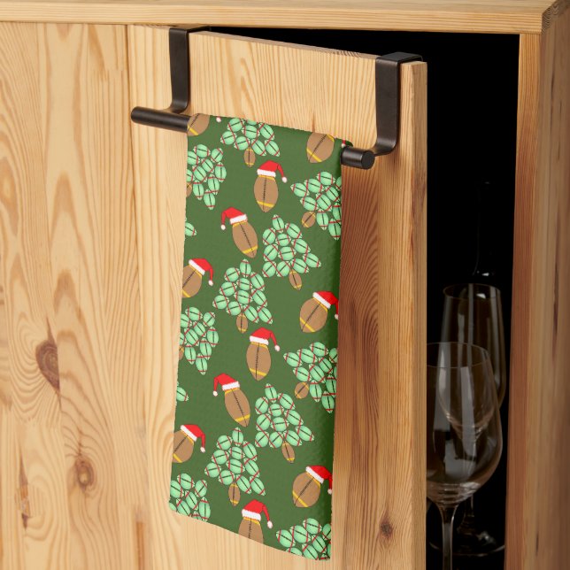  Christmas Football  Kitchen Towel (Thirds Fold)