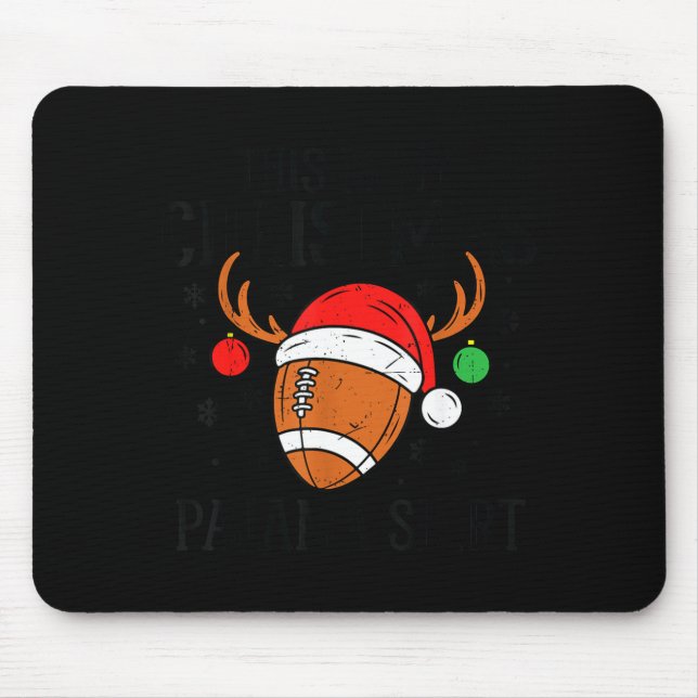 Christmas Football Pajama Shirt Santa Claus Matchi Mouse Mat (Front)