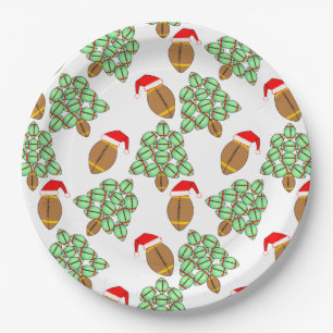 Christmas Football Paper Plate