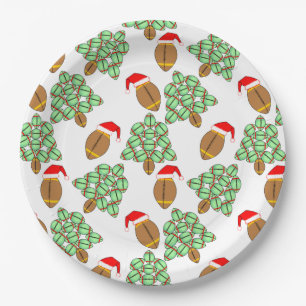 Christmas Football  Paper Plate