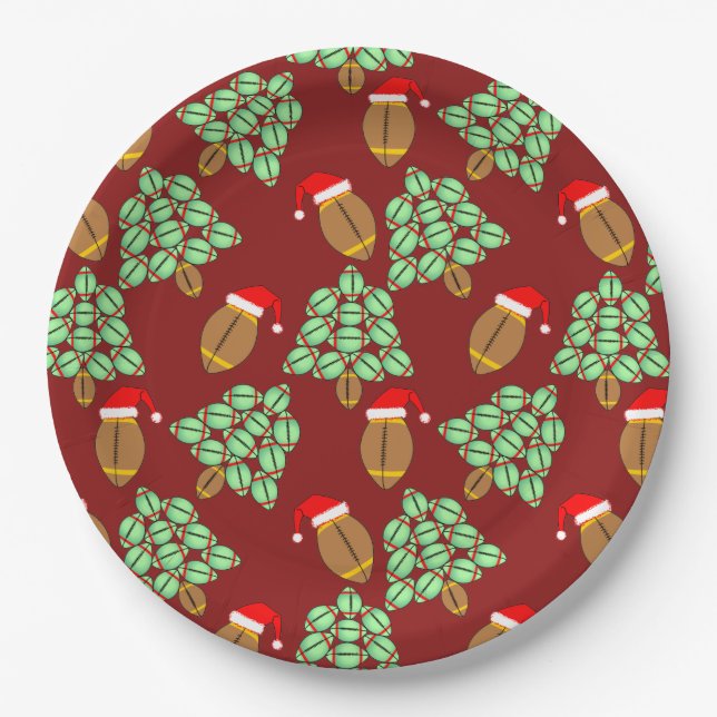  Christmas Football  Paper Plate (Front)
