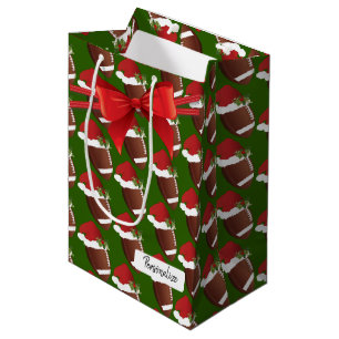 Christmas Football Pattern Medium Gift Bag