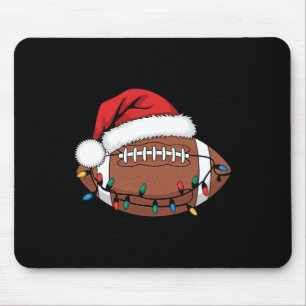 Christmas Football Player Xmas Lights Santa Sports Mouse Mat