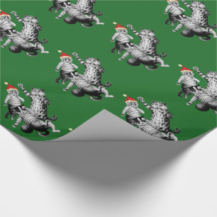 Christmas Football Playing Cats Wrapping Paper