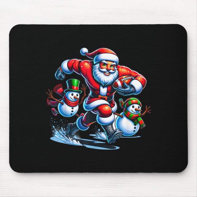 Christmas Football Santa Playing Football  Mouse Mat (Front)