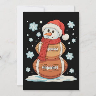 Christmas Football Snowman Holiday Sports Xmas Card