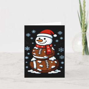 Christmas Football Snowman Kids Football Christmas Card